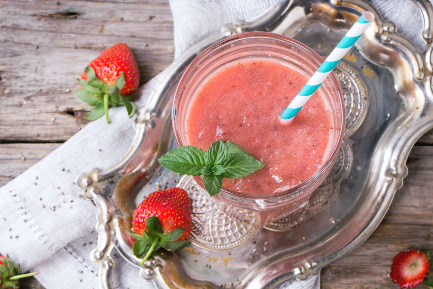 Red strawberry smoothie