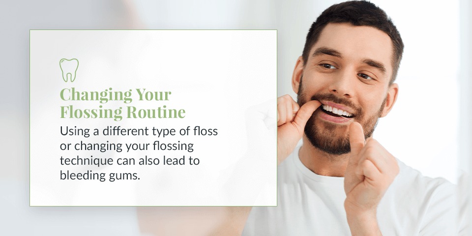 A person flossing their teeth
