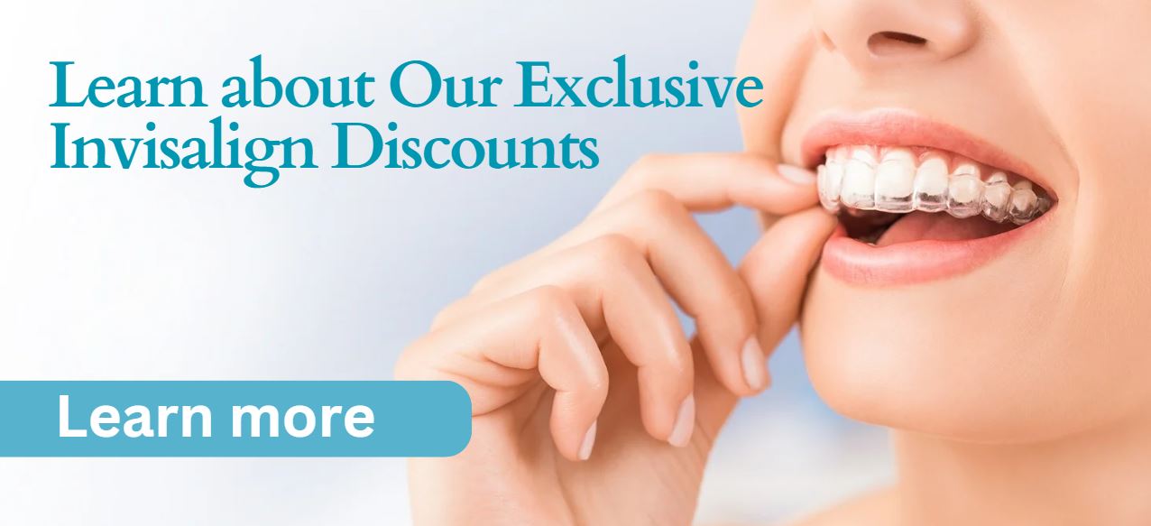 A person putting in an Invisalign aligner